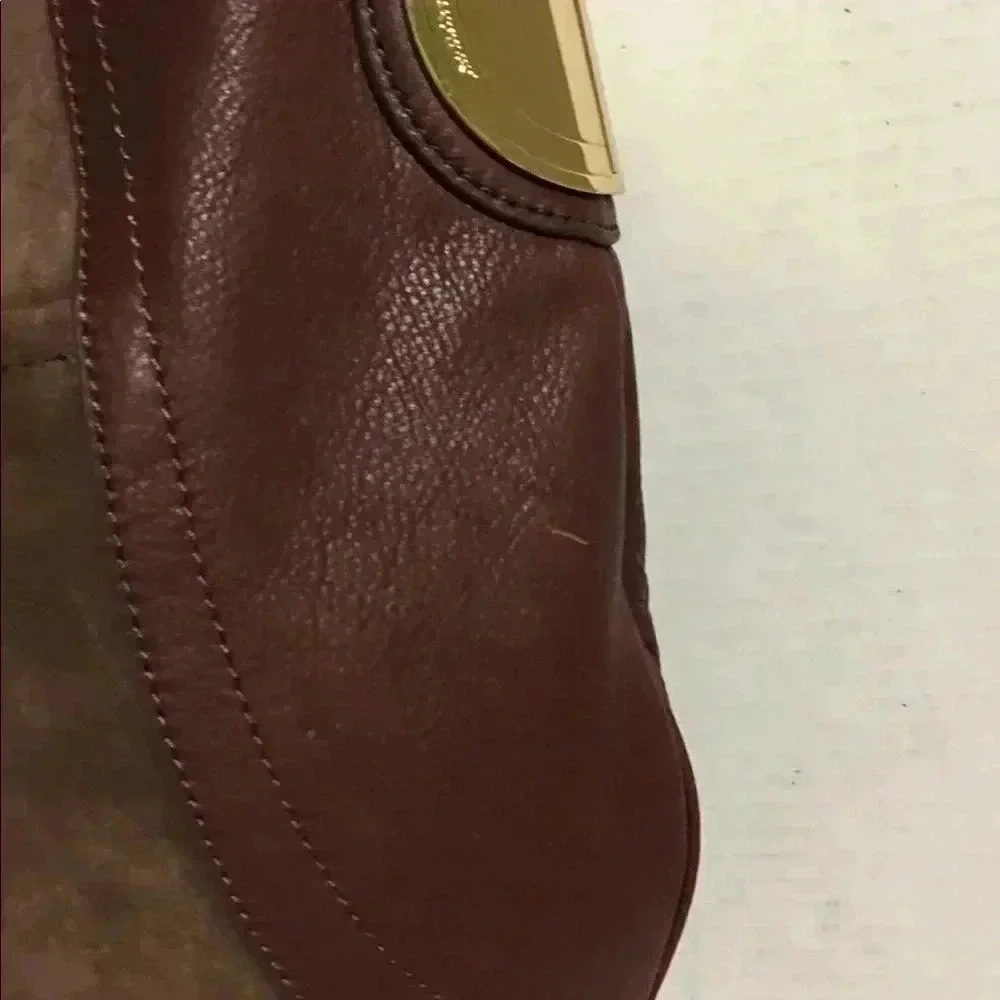 B. Makowsky Brown suede/ leather hobo bag